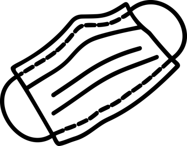 Black and white face mask icon symbol vector illustration in minimal simple style graphic design element for modern artwork clean outline sketch flat pictogram abstract template contour editable isolated digital png format for web ui