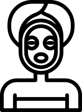 Black and white face mask icon symbol vector illustration in minimal simple style graphic design element for modern artwork clean outline sketch flat pictogram abstract template contour editable isolated digital png format for web ui