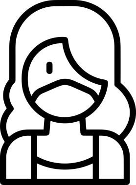 Black and white face mask icon symbol vector illustration in minimal simple style graphic design element for modern artwork clean outline sketch flat pictogram abstract template contour editable isolated digital png format for web ui