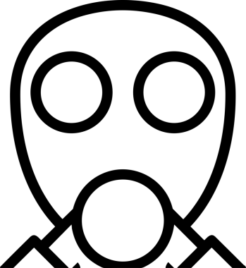 Black and white face mask icon symbol vector illustration in minimal simple style graphic design element for modern artwork clean outline sketch flat pictogram abstract template contour editable isolated digital png format for web ui