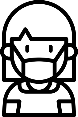 Black and white face mask icon symbol vector illustration in minimal simple style graphic design element for modern artwork clean outline sketch flat pictogram abstract template contour editable isolated digital png format for web ui