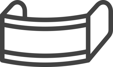 Black and white face mask icon symbol vector illustration in minimal simple style graphic design element for modern artwork clean outline sketch flat pictogram abstract template contour editable isolated digital png format for web ui