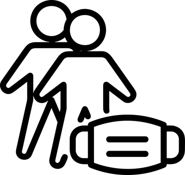 Black and white face mask icon symbol vector illustration in minimal simple style graphic design element for modern artwork clean outline sketch flat pictogram abstract template contour editable isolated digital png format for web ui