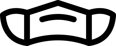 Black and white face mask icon symbol vector illustration in minimal simple style graphic design element for modern artwork clean outline sketch flat pictogram abstract template contour editable isolated digital png format for web ui