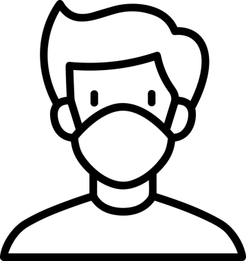 Black and white face mask icon symbol vector illustration in minimal simple style graphic design element for modern artwork clean outline sketch flat pictogram abstract template contour editable isolated digital png format for web ui