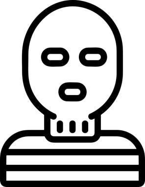 Black and white face mask icon symbol vector illustration in minimal simple style graphic design element for modern artwork clean outline sketch flat pictogram abstract template contour editable isolated digital png format for web ui