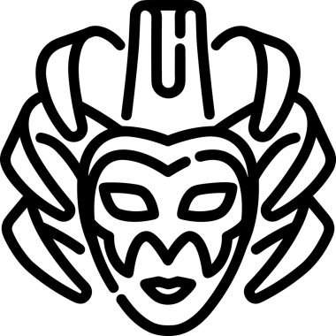 Black and white face mask icon symbol vector illustration in minimal simple style graphic design element for modern artwork clean outline sketch flat pictogram abstract template contour editable isolated digital png format for web ui