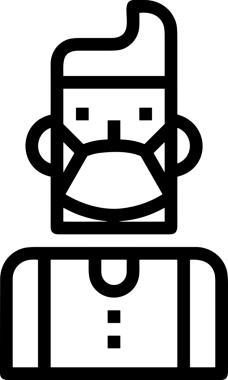 Black and white face mask icon symbol vector illustration in minimal simple style graphic design element for modern artwork clean outline sketch flat pictogram abstract template contour editable isolated digital png format for web ui