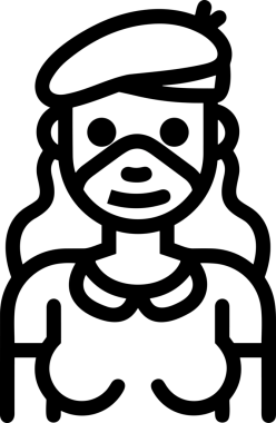 Black and white face mask icon symbol vector illustration in minimal simple style graphic design element for modern artwork clean outline sketch flat pictogram abstract template contour editable isolated digital png format for web ui