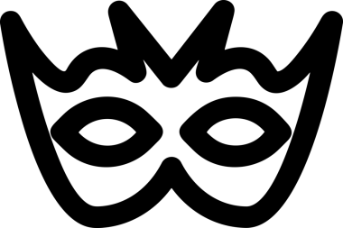 Black and white face mask icon symbol vector illustration in minimal simple style graphic design element for modern artwork clean outline sketch flat pictogram abstract template contour editable isolated digital png format for web ui