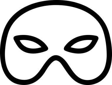 Black and white face mask icon symbol vector illustration in minimal simple style graphic design element for modern artwork clean outline sketch flat pictogram abstract template contour editable isolated digital png format for web ui