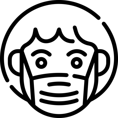 Black and white face mask icon symbol vector illustration in minimal simple style graphic design element for modern artwork clean outline sketch flat pictogram abstract template contour editable isolated digital png format for web ui