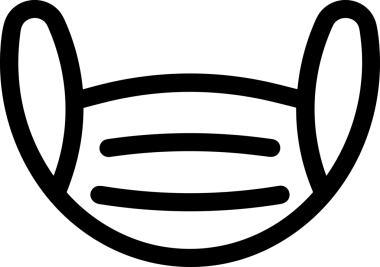 Black and white face mask icon symbol vector illustration in minimal simple style graphic design element for modern artwork clean outline sketch flat pictogram abstract template contour editable isolated digital png format for web ui