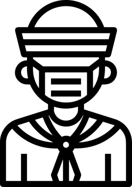 Black and white face mask icon symbol vector illustration in minimal simple style graphic design element for modern artwork clean outline sketch flat pictogram abstract template contour editable isolated digital png format for web ui