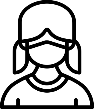 Black and white face mask icon symbol vector illustration in minimal simple style graphic design element for modern artwork clean outline sketch flat pictogram abstract template contour editable isolated digital png format for web ui