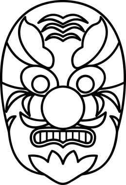 Black and white face mask icon symbol vector illustration in minimal simple style graphic design element for modern artwork clean outline sketch flat pictogram abstract template contour editable isolated digital png format for web ui