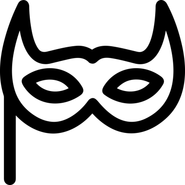 Black and white face mask icon symbol vector illustration in minimal simple style graphic design element for modern artwork clean outline sketch flat pictogram abstract template contour editable isolated digital png format for web ui