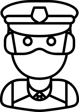 Black and white face mask icon symbol vector illustration in minimal simple style graphic design element for modern artwork clean outline sketch flat pictogram abstract template contour editable isolated digital png format for web ui