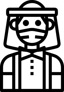 Black and white face mask icon symbol vector illustration in minimal simple style graphic design element for modern artwork clean outline sketch flat pictogram abstract template contour editable isolated digital png format for web ui