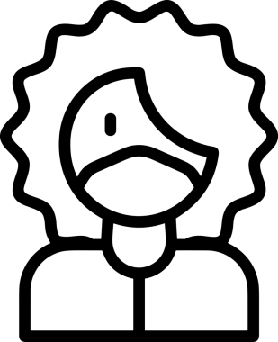 Black and white face mask icon symbol vector illustration in minimal simple style graphic design element for modern artwork clean outline sketch flat pictogram abstract template contour editable isolated digital png format for web ui