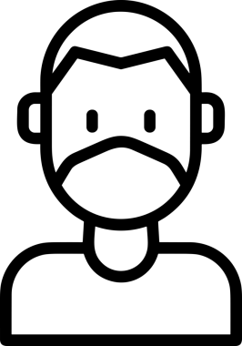 Black and white face mask icon symbol vector illustration in minimal simple style graphic design element for modern artwork clean outline sketch flat pictogram abstract template contour editable isolated digital png format for web ui