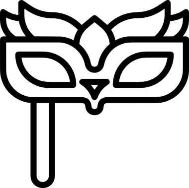 Black and white face mask icon symbol vector illustration in minimal simple style graphic design element for modern artwork clean outline sketch flat pictogram abstract template contour editable isolated digital png format for web ui