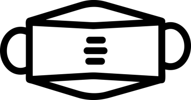 Black and white face mask icon symbol vector illustration in minimal simple style graphic design element for modern artwork clean outline sketch flat pictogram abstract template contour editable isolated digital png format for web ui