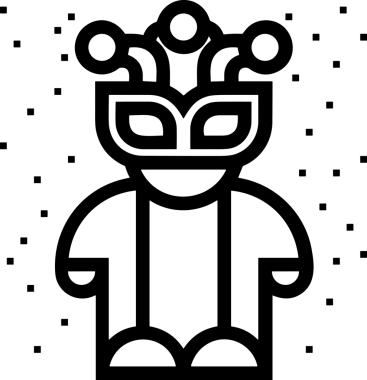 Black and white face mask icon symbol vector illustration in minimal simple style graphic design element for modern artwork clean outline sketch flat pictogram abstract template contour editable isolated digital png format for web ui