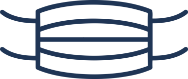 Black and white face mask icon symbol vector illustration in minimal simple style graphic design element for modern artwork clean outline sketch flat pictogram abstract template contour editable isolated digital png format for web ui