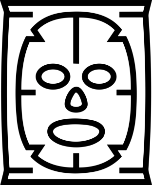 Black and white face mask icon symbol vector illustration in minimal simple style graphic design element for modern artwork clean outline sketch flat pictogram abstract template contour editable isolated digital png format for web ui