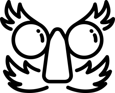 Black and white face mask icon symbol vector illustration in minimal simple style graphic design element for modern artwork clean outline sketch flat pictogram abstract template contour editable isolated digital png format for web ui