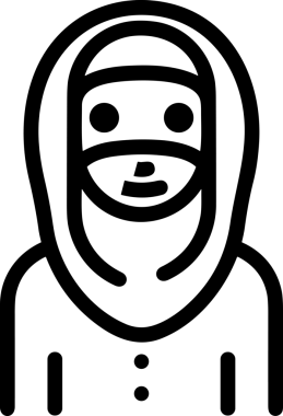 Black and white face mask icon symbol vector illustration in minimal simple style graphic design element for modern artwork clean outline sketch flat pictogram abstract template contour editable isolated digital png format for web ui