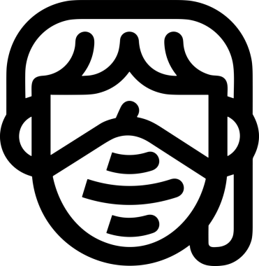 Black and white face mask icon symbol vector illustration in minimal simple style graphic design element for modern artwork clean outline sketch flat pictogram abstract template contour editable isolated digital png format for web ui