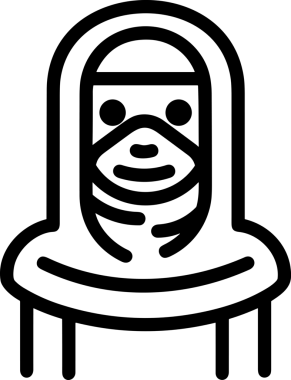 Black and white face mask icon symbol vector illustration in minimal simple style graphic design element for modern artwork clean outline sketch flat pictogram abstract template contour editable isolated digital png format for web ui