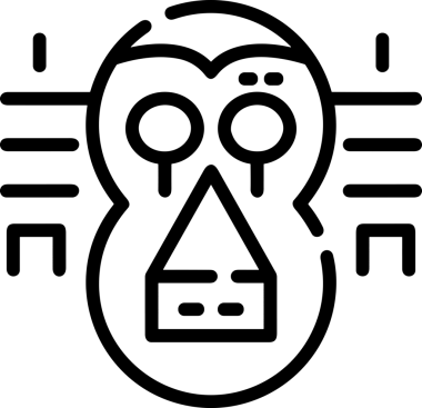 Black and white face mask icon symbol vector illustration in minimal simple style graphic design element for modern artwork clean outline sketch flat pictogram abstract template contour editable isolated digital png format for web ui