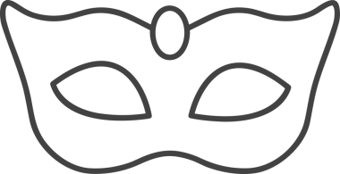 Black and white face mask icon symbol vector illustration in minimal simple style graphic design element for modern artwork clean outline sketch flat pictogram abstract template contour editable isolated digital png format for web ui