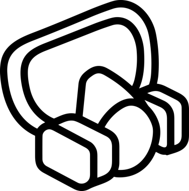 Black and white face mask icon symbol vector illustration in minimal simple style graphic design element for modern artwork clean outline sketch flat pictogram abstract template contour editable isolated digital png format for web ui