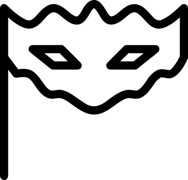 Black and white face mask icon symbol vector illustration in minimal simple style graphic design element for modern artwork clean outline sketch flat pictogram abstract template contour editable isolated digital png format for web ui