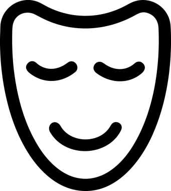 Black and white face mask icon symbol vector illustration in minimal simple style graphic design element for modern artwork clean outline sketch flat pictogram abstract template contour editable isolated digital png format for web ui