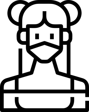 Black and white face mask icon symbol vector illustration in minimal simple style graphic design element for modern artwork clean outline sketch flat pictogram abstract template contour editable isolated digital png format for web ui