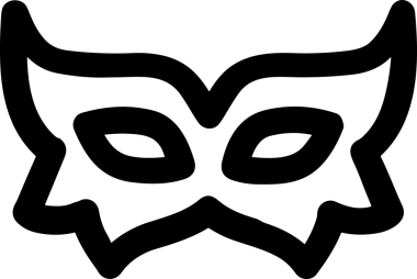 Black and white face mask icon symbol vector illustration in minimal simple style graphic design element for modern artwork clean outline sketch flat pictogram abstract template contour editable isolated digital png format for web ui