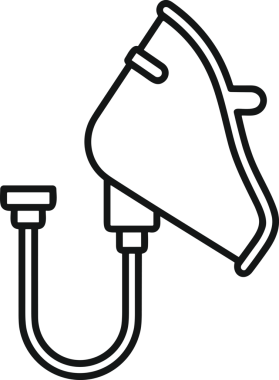 Black and white face mask icon symbol vector illustration in minimal simple style graphic design element for modern artwork clean outline sketch flat pictogram abstract template contour editable isolated digital png format for web ui