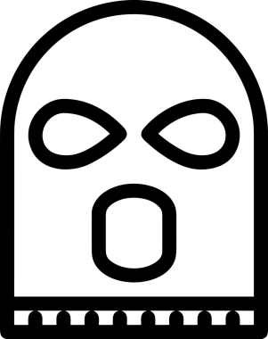 Black and white face mask icon symbol vector illustration in minimal simple style graphic design element for modern artwork clean outline sketch flat pictogram abstract template contour editable isolated digital png format for web ui