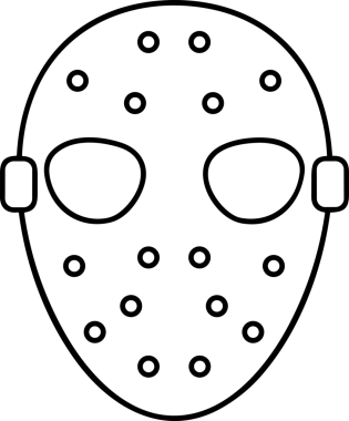 Black and white face mask icon symbol vector illustration in minimal simple style graphic design element for modern artwork clean outline sketch flat pictogram abstract template contour editable isolated digital png format for web ui