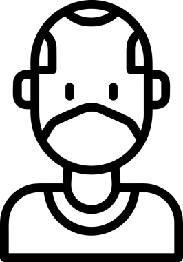 Black and white face mask icon symbol vector illustration in minimal simple style graphic design element for modern artwork clean outline sketch flat pictogram abstract template contour editable isolated digital png format for web ui