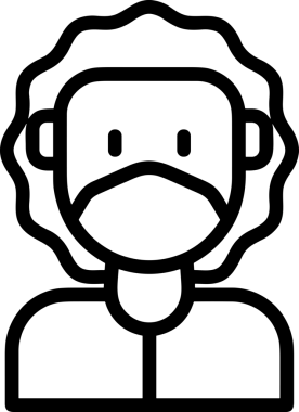 Black and white face mask icon symbol vector illustration in minimal simple style graphic design element for modern artwork clean outline sketch flat pictogram abstract template contour editable isolated digital png format for web ui