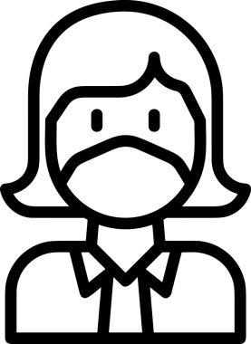 Black and white face mask icon symbol vector illustration in minimal simple style graphic design element for modern artwork clean outline sketch flat pictogram abstract template contour editable isolated digital png format for web ui