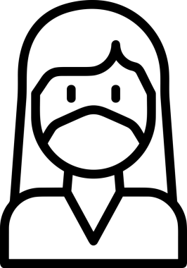 Black and white face mask icon symbol vector illustration in minimal simple style graphic design element for modern artwork clean outline sketch flat pictogram abstract template contour editable isolated digital png format for web ui