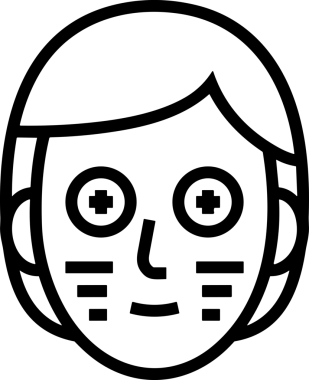 Black and white face mask icon symbol vector illustration in minimal simple style graphic design element for modern artwork clean outline sketch flat pictogram abstract template contour editable isolated digital png format for web ui