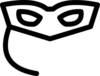 Black and white face mask icon symbol vector illustration in minimal simple style graphic design element for modern artwork clean outline sketch flat pictogram abstract template contour editable isolated digital png format for web ui